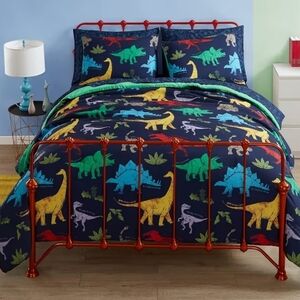 Smart Crafts Dinosaur Navy Blue Full Queen Size Comforter Set NEW